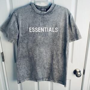 ESSENTIALS Fear of God Shirt Mens Large Gray Washed Streetwear T-Shirt Tee